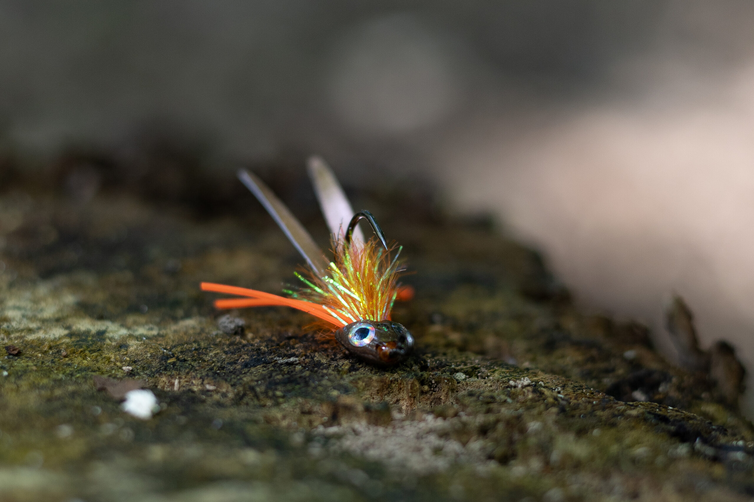 Mini Sculpin Double Tail Gummiben - Orange og Kobber